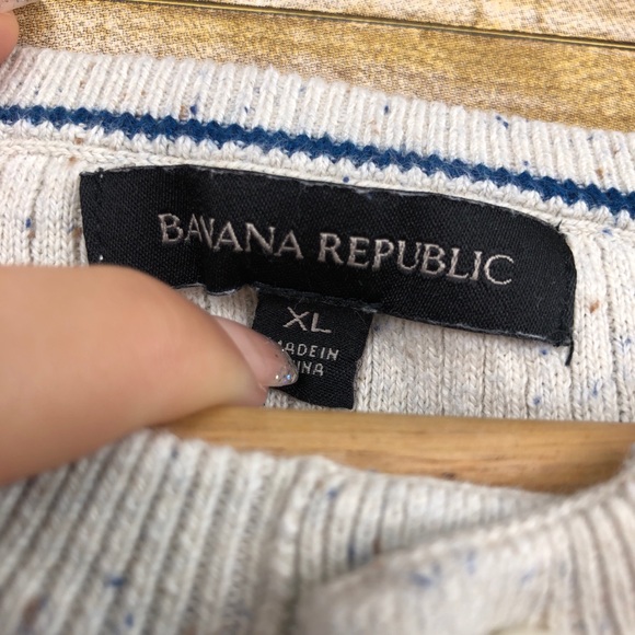 Banana republic Sweater Thermal cream blue flecked - Picture 3 of 5